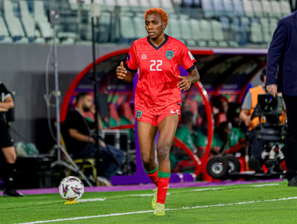 Bernadetta Mkandawire representing Malawi during the WAFCON 2026 quarter-final against Ghana.