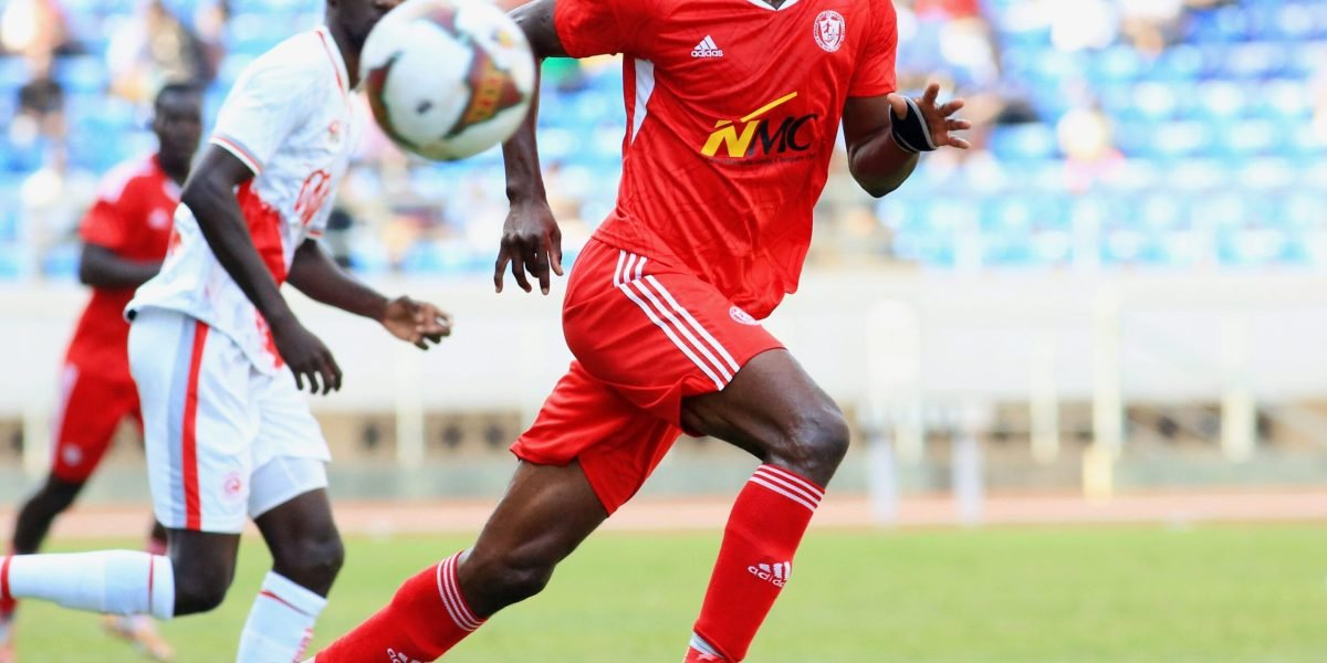 Babatunde Adepoju against Simba SC in the first leg of the CAF Champions League at Bingu National Stadium