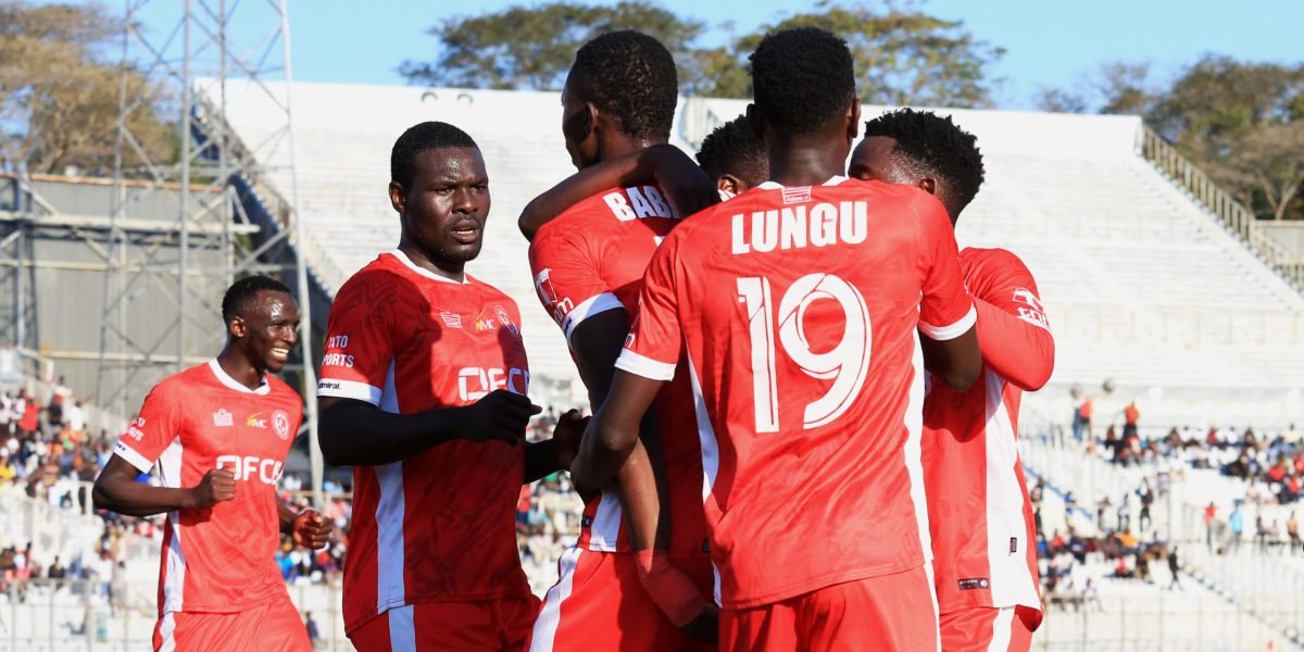 Bullets in jubilation after finding the back of the net at Kamuzu Stadium in the recent home clash