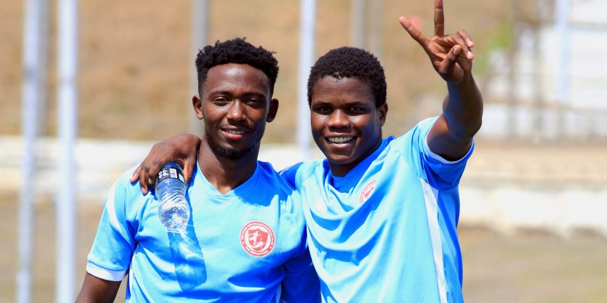 Chikumbutso Salima and Chrispin Mapemba in FCB Nyasa Big Bullets training