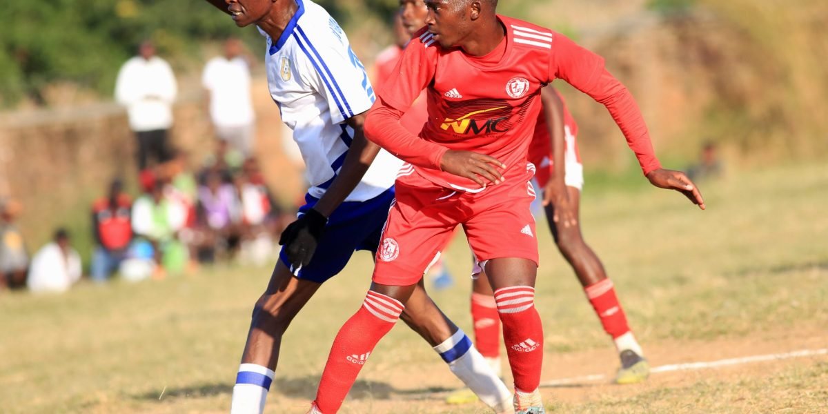 Chikumbutso Salima watches his attempt hit the woodwork against Neno Giants