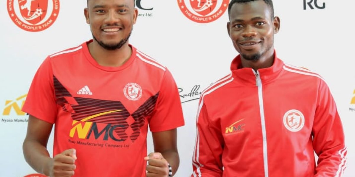 Defender Hadji Wali and midfielder Mphatso Magaleta after signing for Nyasa Big Bullets
