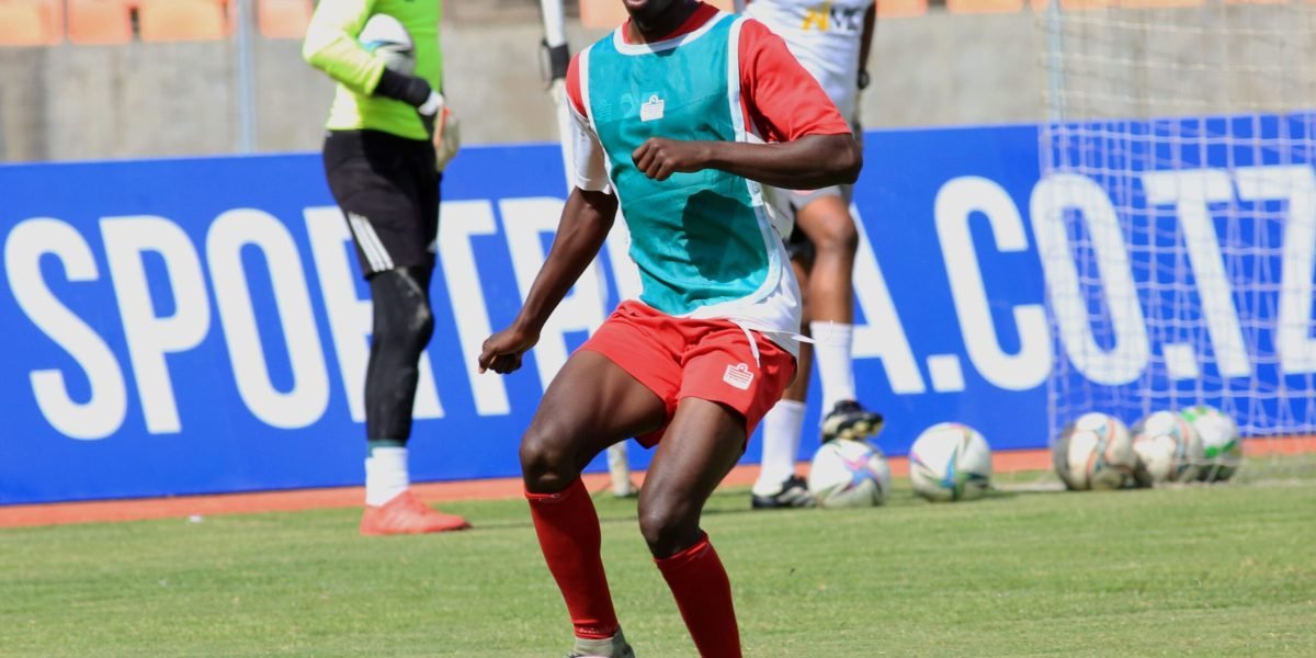 Defender Kesten Simbi training at the Benjamin Mkapa Stadium ahead of CAF Champions League return leg against Simba SC