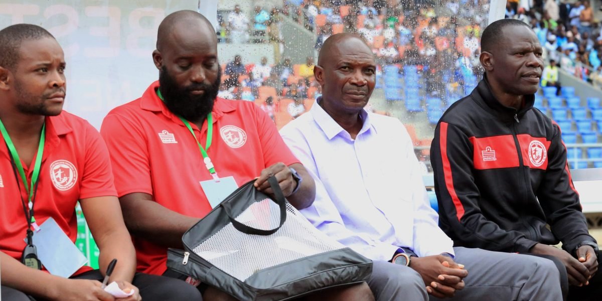 FCB Nyasa Big Bullets Head Coach Kalisto Pasuwa with some of his technical members