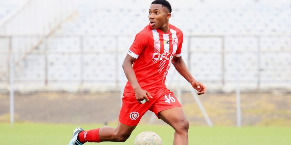 FCB Nyasa Big Bullets Reserves midfielder Zaneel Jussab in action during a ThumbsUp Southern Region Football League