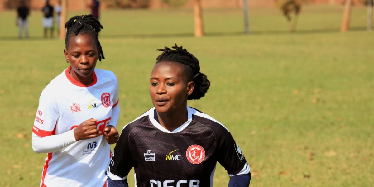 FCB Nyasa Big Bullets Women midfielder Lyna James and goalkeeper Thokozani Mwase
