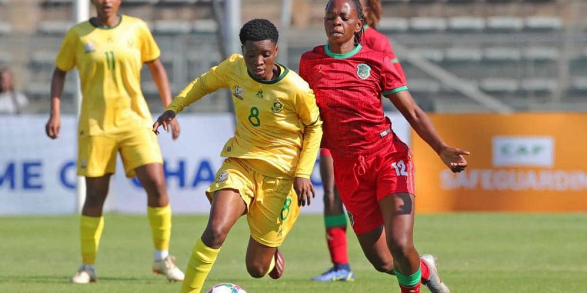 FCB Nyasa Big Bullets Women midfielder Lyna James in action for Malawi against South Africa