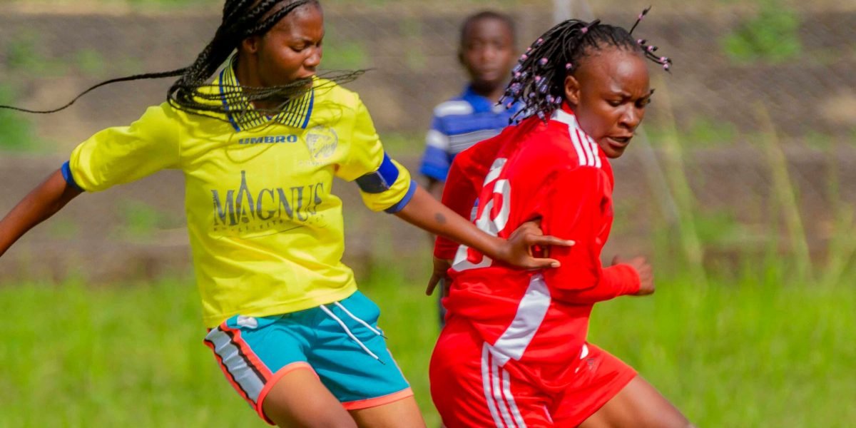 FCB Nyasa Big Bullets Women's Tendai Sani in action in our 7-1 beating of Topik at Mzuzu Stadium