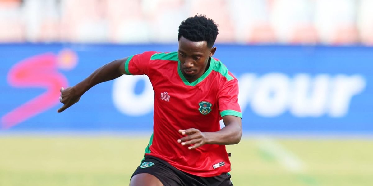 Chikumbutso Salima of Malawi challenged by Fusi Matlabe of Lesotho during the 2025 HollywoodBets COSAFA Cup match between Malawi and Lesotho at the Free State Stadium, Bloemfontein on the 05 June 2025 ©Muzi Ntombela/BackpagePix
