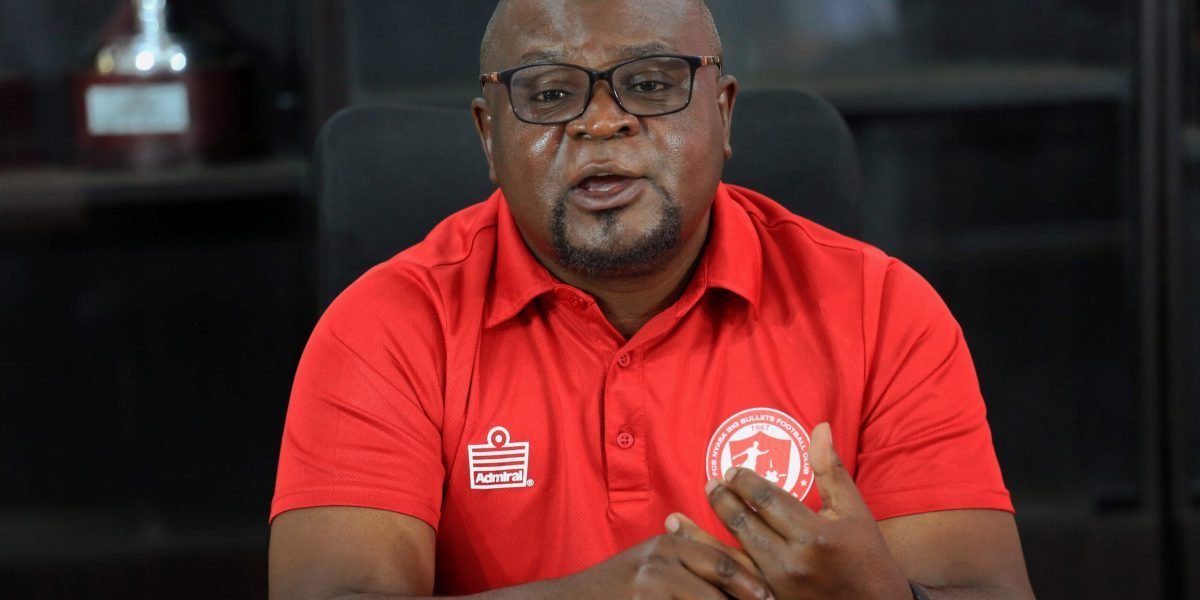 FCB Nyasa Big Bullets chief adminstrative officer Albert Chigoga addressing the media ahead of the CAF Champions League match against TP Mazembe