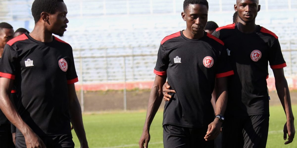 FCB Nyasa Big Bullets defenders Gomezgani Chirwa, Precious Sambani and Blessings Mpokera