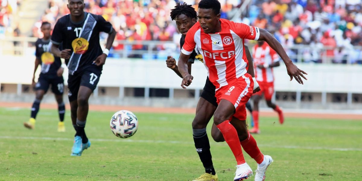FCB Nyasa Big Bullets forward Hassan Kajoke against TP Mazembe in the CAF Champions League second preliminary round first leg at Bingu National Stadium