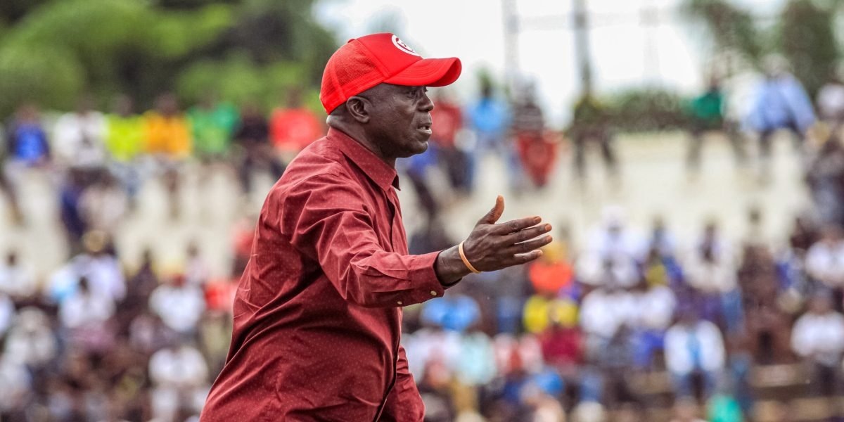 FCB Nyasa Big Bullets head coach Gilbert Chirwa on the touchline as his side drew 2-2 against Civil Service United
