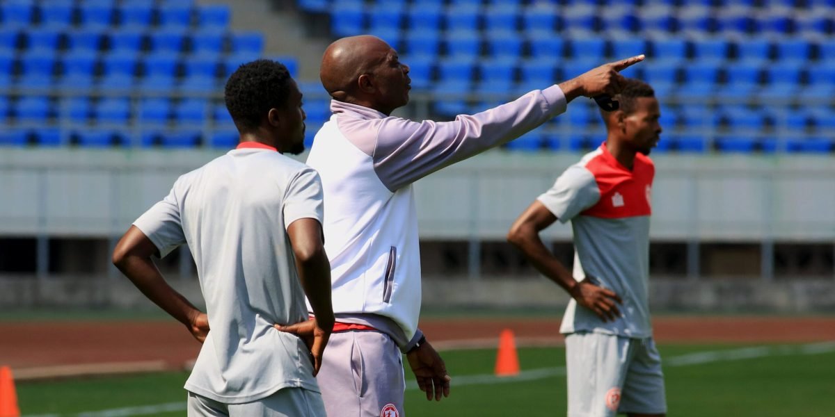 FCB Nyasa Big Bullets head coach Kalisto Pasuwa and his men preparing for the CAF Champions League tie against Red Arrows at Bingu National Stadium