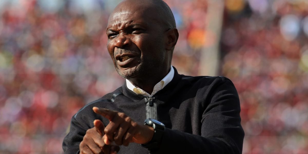 FCB Nyasa Big Bullets head coach Kalisto Pasuwa at work during the 1-1 Blantyre derby against Mighty Mukuru Wanderers at Kamuzu Stadium