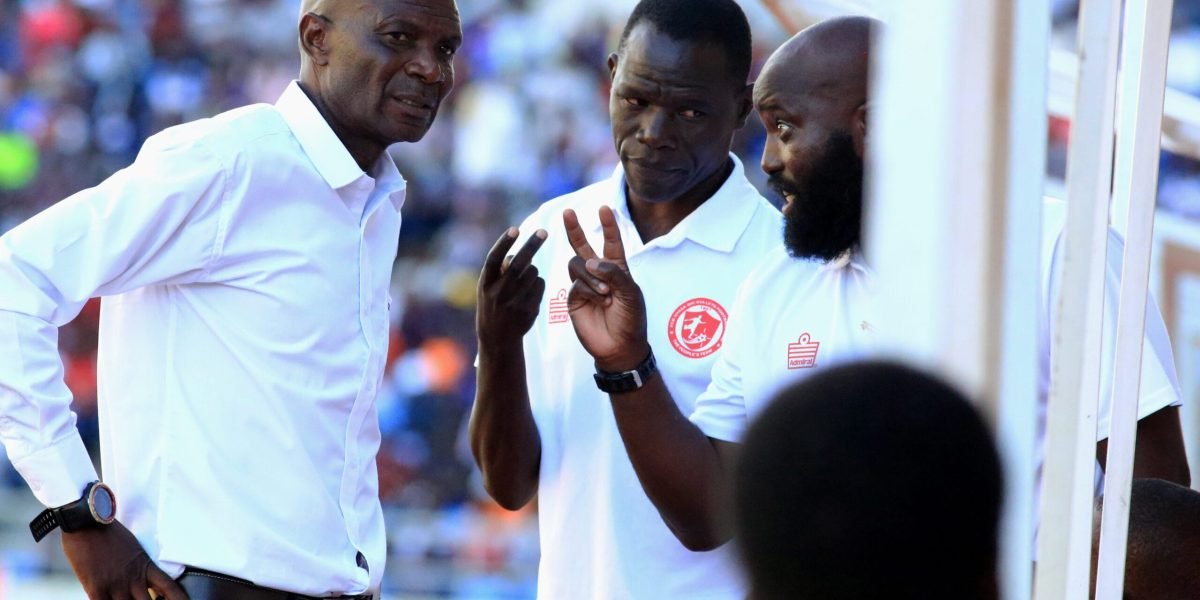 FCB Nyasa Big Bullets head coach Kalisto Pasuwa with assistant coach Heston Munthali and perfomance analyst Michael Ngore
