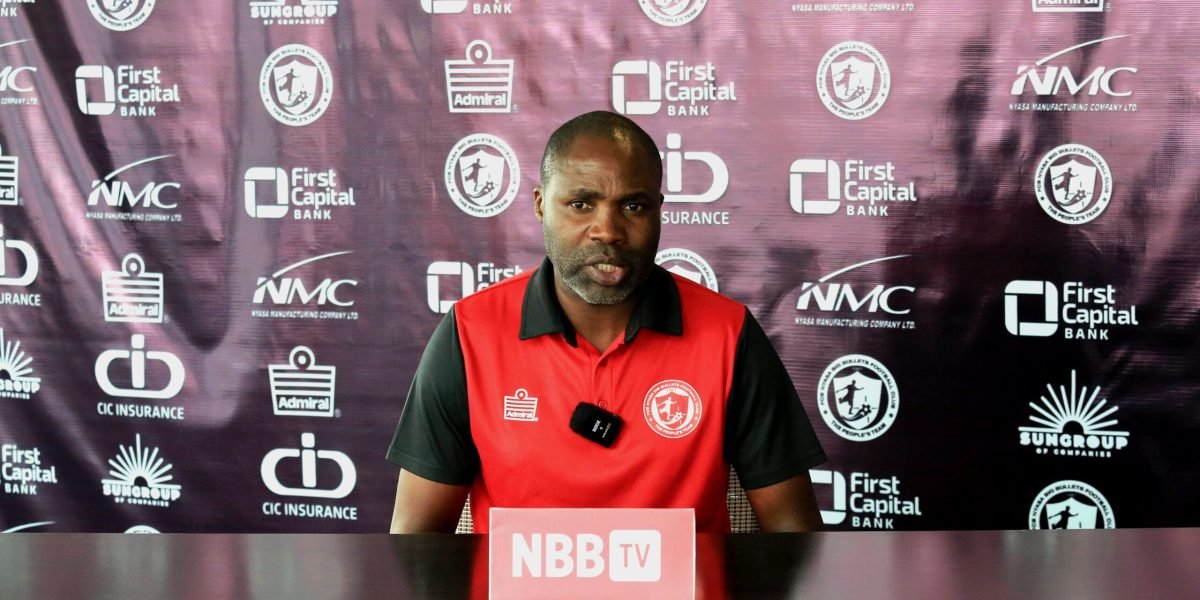 FCB Nyasa Big Bullets head coach Peter Mponda addressing the media ahead of the Kamuzu Barracks game at Kamuzu Stadium