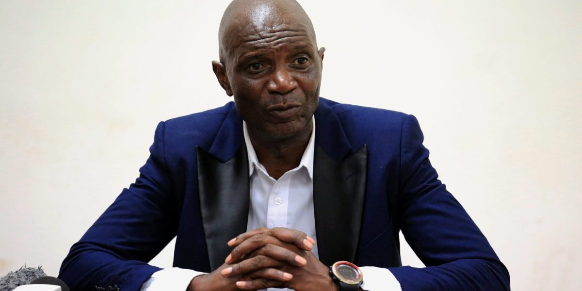 FCB Nyasa Big Bullets head coah Kalisto Pasuwa speaking to journalists after winning the Castel Challenge Cup