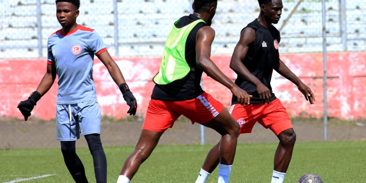 FCB Nyasa Big Bullets warming up for Soche Socials in the Castel Challenge Cup round of 32