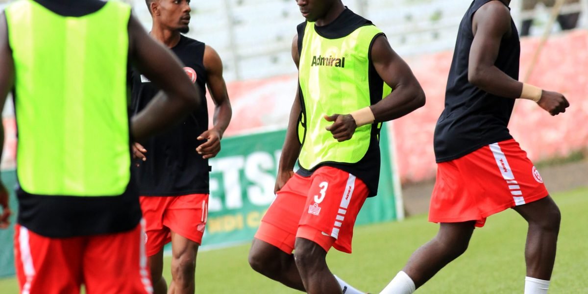 FCB Nyasa Big Bullets warming up in the Castel Challenge Cup quarterfinals