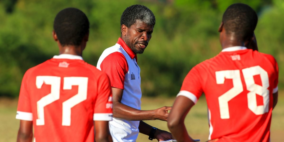 FCB Nyasa Big Bullets youth coach Yamikani Fodya drilling his boys in preparation for the Kafue Celtic U17 tournament in Zambia