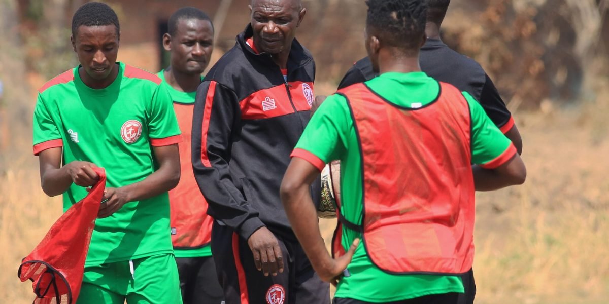 Kalisto Pasuwa and his FCB Nyasa Big Bullets players preparing for the CAF Champions League second leg match against Dragon FC