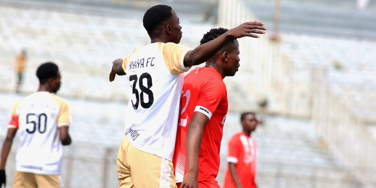 Left-back Kondwani Tebulo marked by an Ekhaya Reserves player during the first-round meeting at Kamuzu Stadium