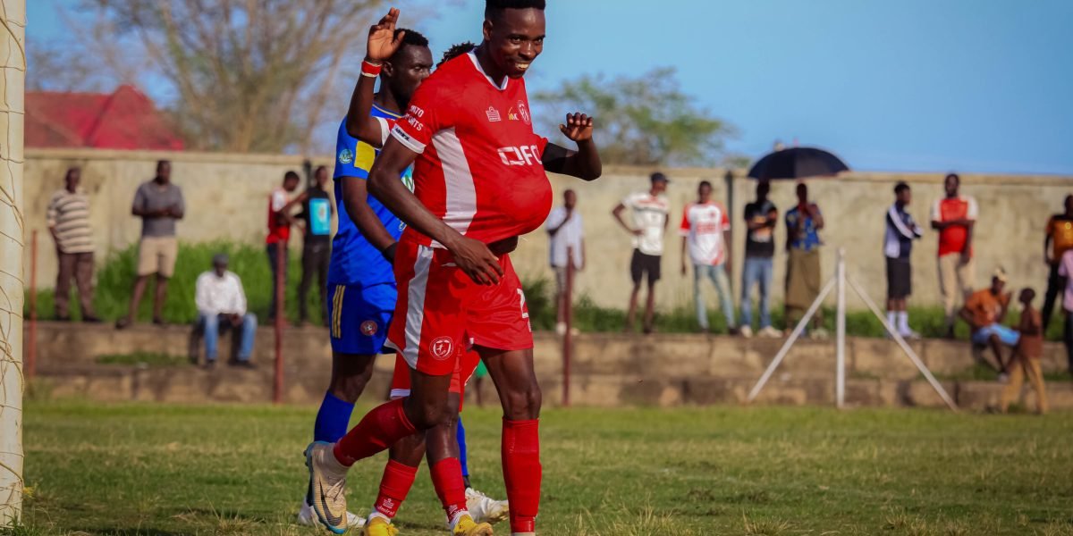 Maxwell Phodo celebrating his hat-trick as FCB Nyasa Big Bullets secured a 3-0 win over Songwe Border United in the Castel Challenge Cup