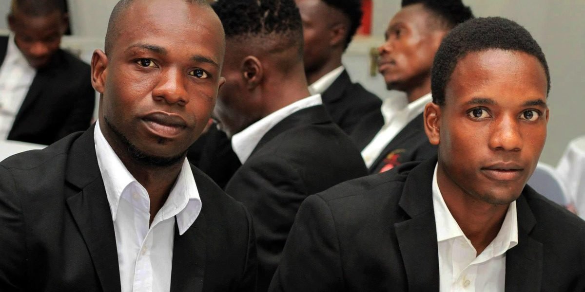 Midfielders Mcfallen Mgwira and Ernest Petro at the 2019 Nyasa Big Bullets Awards