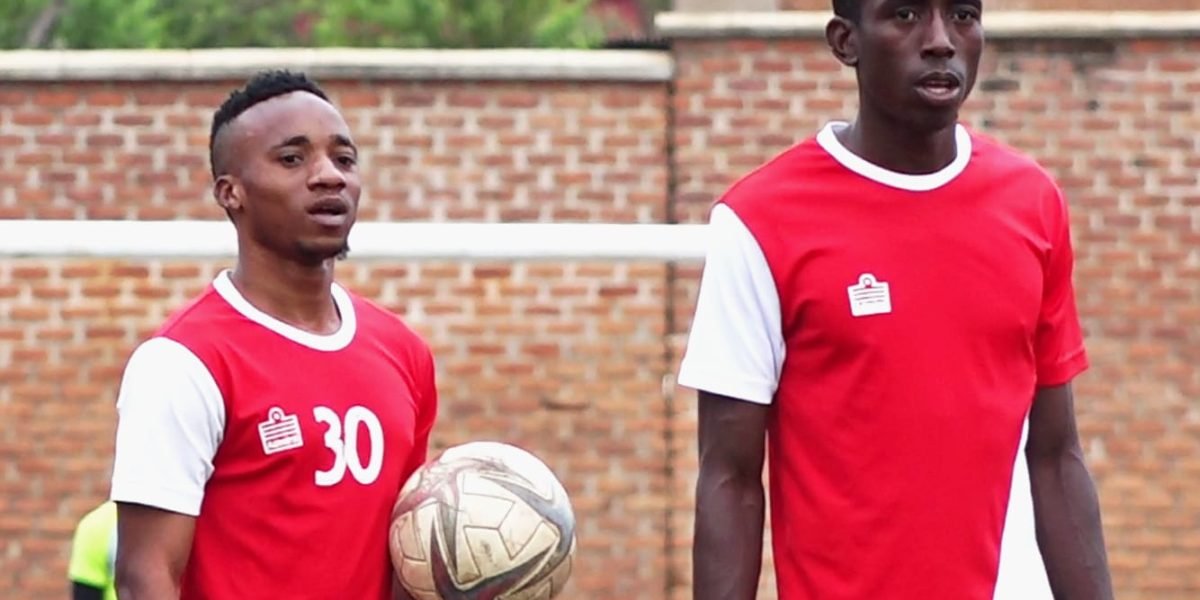 Misheck Seleman and Precious Sambani captured during training at Dedza Stadium
