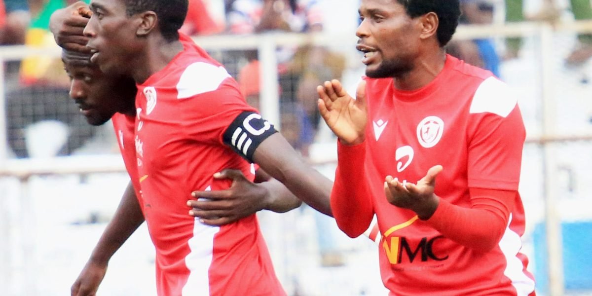 Nyasa Big Bullets' Precious Phiri, Precious Sambani and Henry Kabichi in the Airtel Top 8 first leg against Karonga United