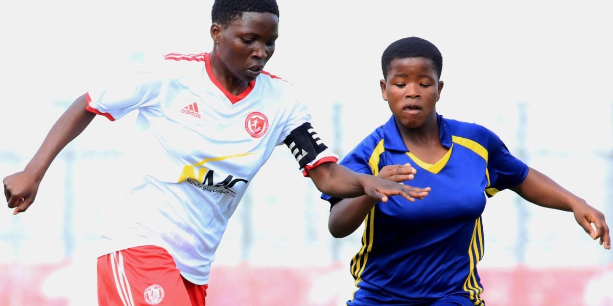 Nyasa Big Bullets Women midfielder Zainab Kapanda in action against Bvumbwe United Women in the final match of the 2022 FAM Women Football Southern Region League at Kamuzu Stadium
