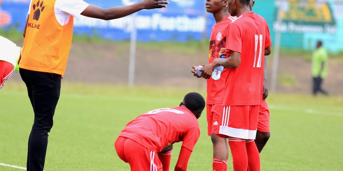 Nyasa Big Bullets Youth coach Autry Kalulu talking to his boys during Manchester Motor Mechanic Centre against Ntopwa FC