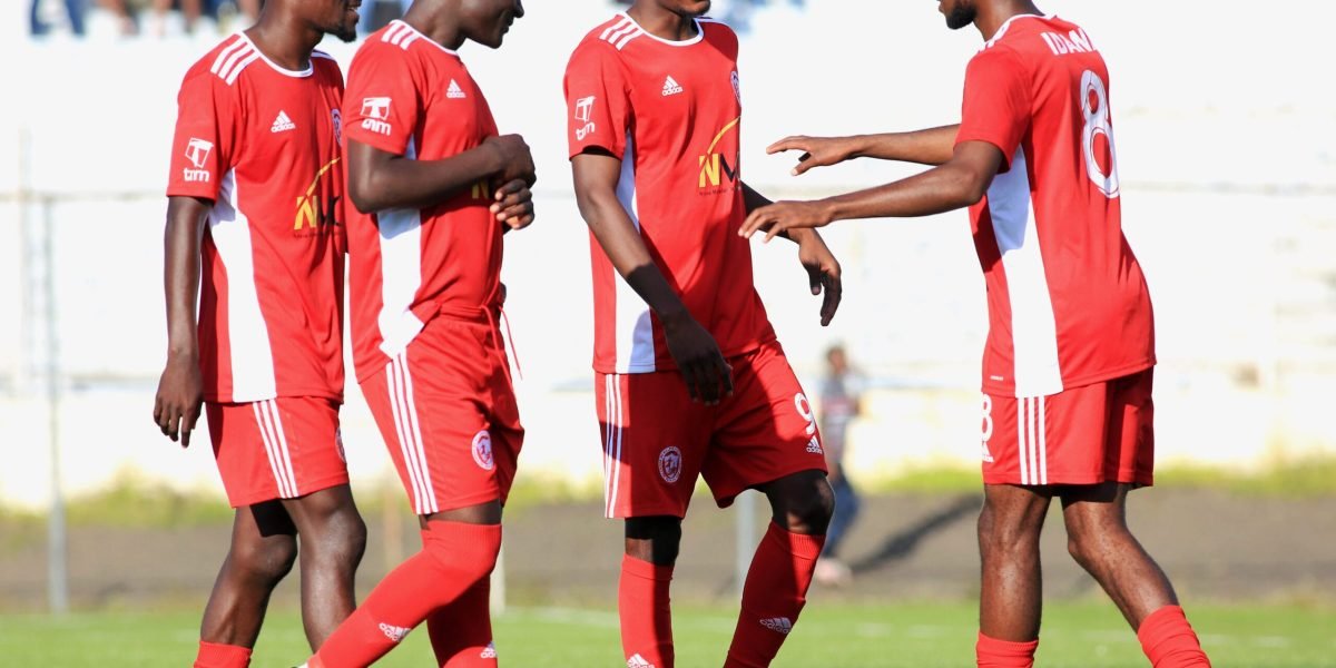 Nyasa Big Bullets celebrating Hassan Kajoke's goal against Rumphi United
