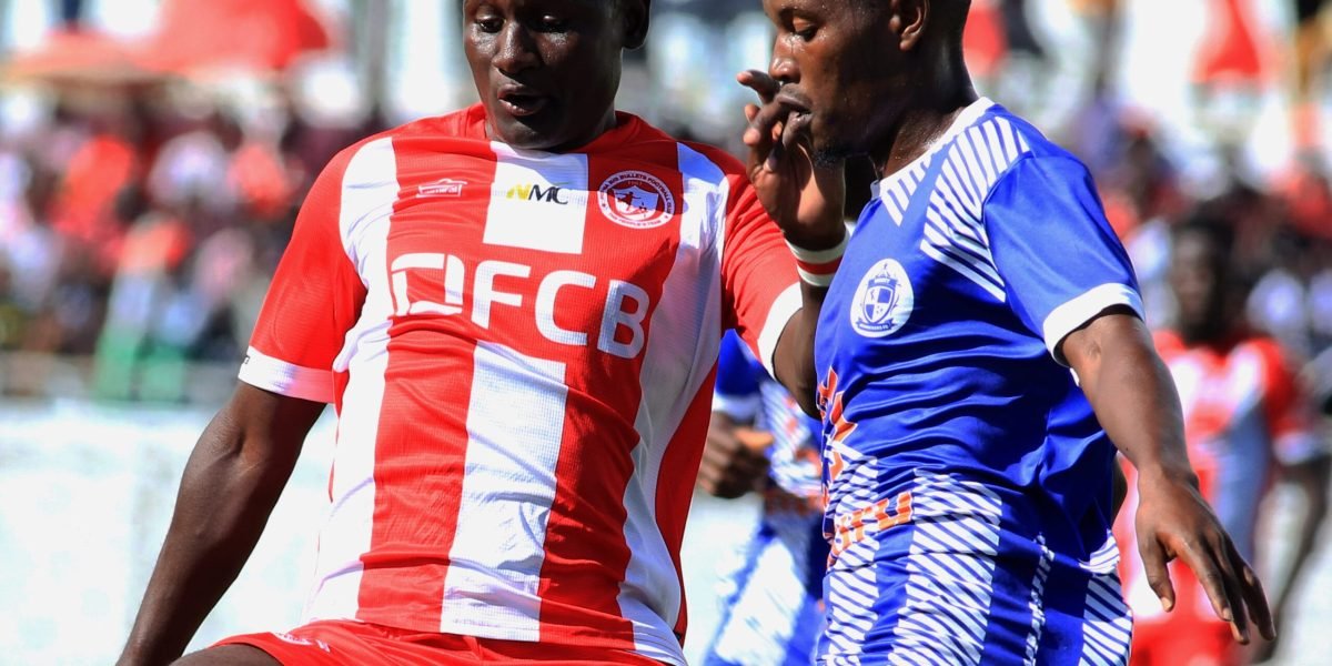 Nyasa Big Bullets forward Lanjesi Nkhoma against Mighty Mukuru Wanderers Isaac Kaliati in the 2023 Pre-Season International Bonanza