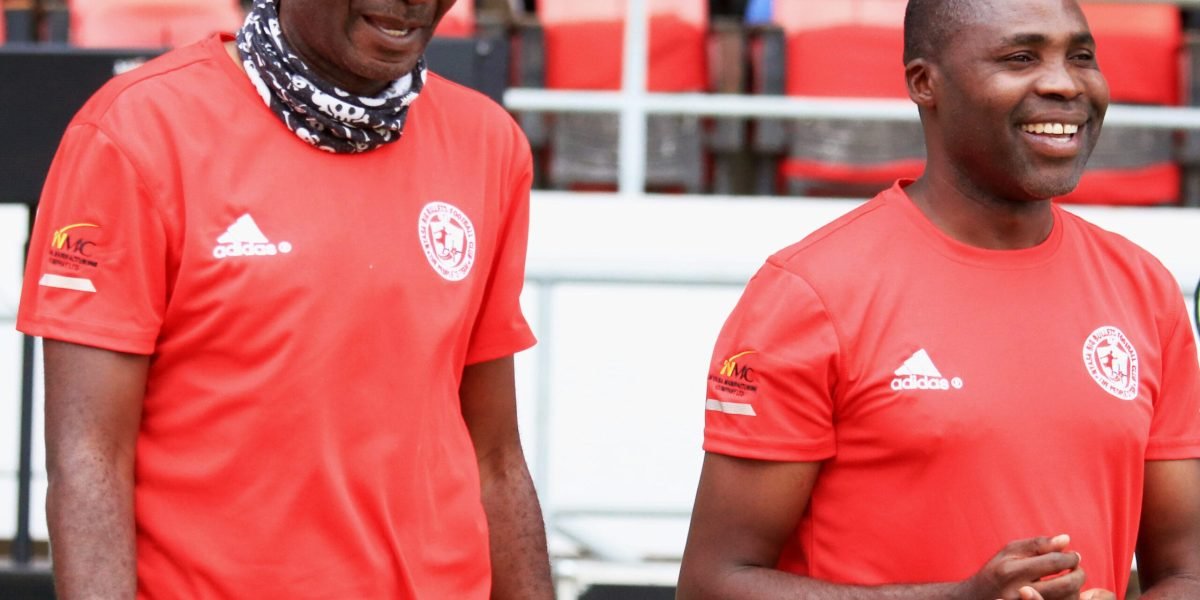 Nyasa Big Bullets head coach Kalisto Pasuwa and his assistant Peter Mponda