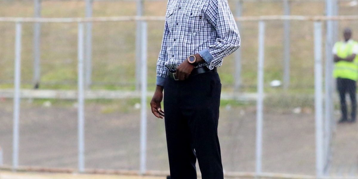 Nyasa Big Bullets head coach Kalisto Pasuwa on the touchline during the team's 3-1 win over Red Lions in the TNM Super League