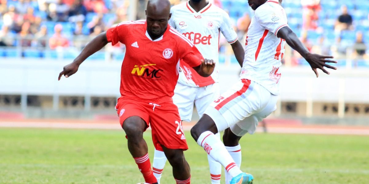 Nyasa Big Bullets midfielder MacFallen Mgwira against Simba SC in the CAF Champions League