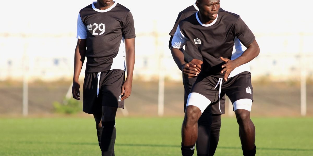 Patrick Mwaungulu and Nickson Nyasulu training ahead of Silver Strikers match