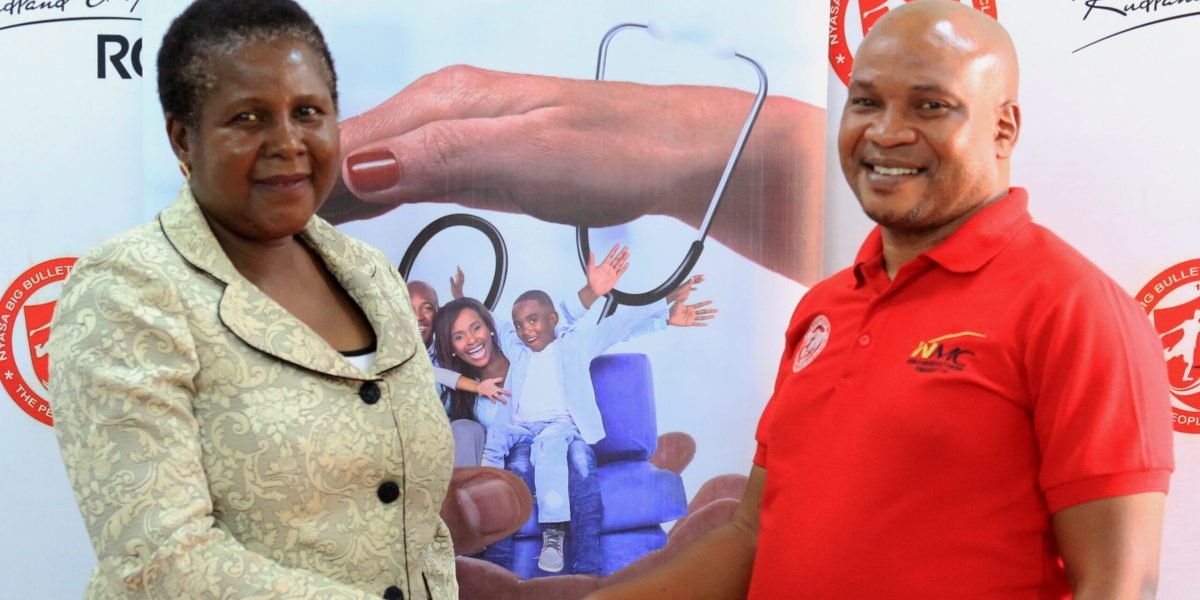 Precious Medical International CEO Dr Gertrude Mateyu and Nyasa Big Bullets CEO Suzgo Nyirenda