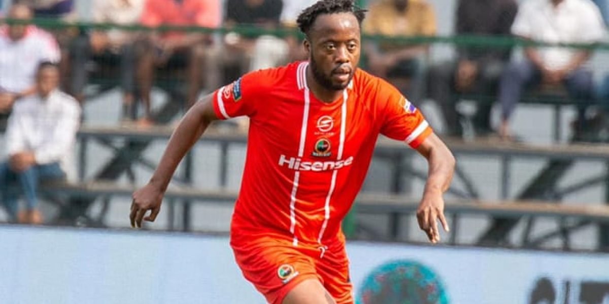 Red Arrows player in action during the Dar Port Kagame Cup