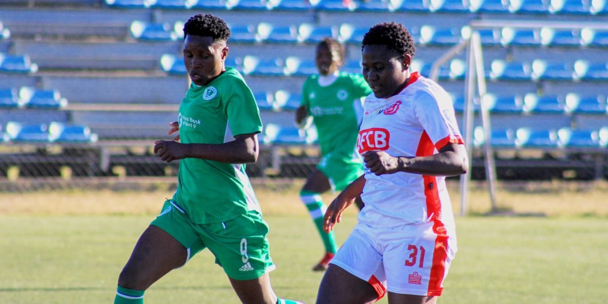 Striker Mary Chavinda in action for Bullets Women during Sunday’s 5-0 victory over Moyale Sisters at Mpira Stadium