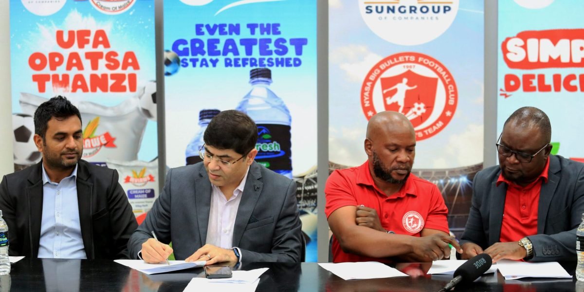 Sunseed Group Financial Controller Thazindhu, CEO Sameer Ahmed and FCB Nyasa Big Bullets CEO Suzgo Nyirenda and CAO Albert Chigoga