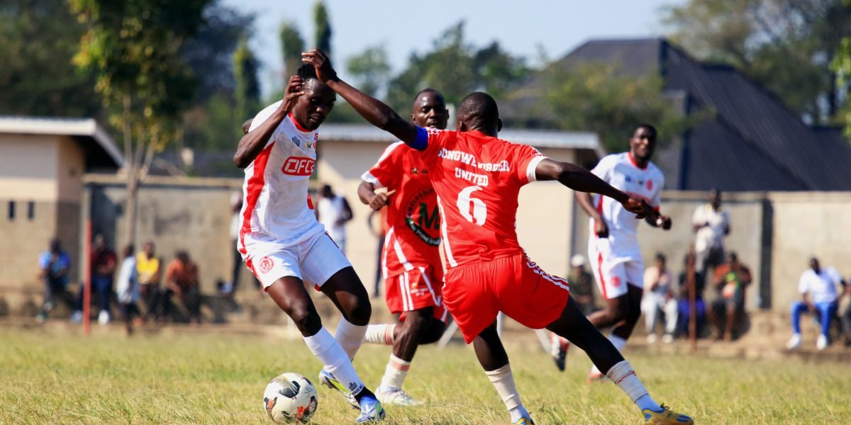 Wongani Lungu in action as FCB Nyasa Big Bullets defeated Songwe Border United 3-1 in the TNM Super League at Karonga Stadium in August
